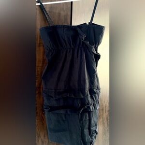 Miu Miu Flounce Ruffle Dress Cotton Black Size 42 (US 6/8)